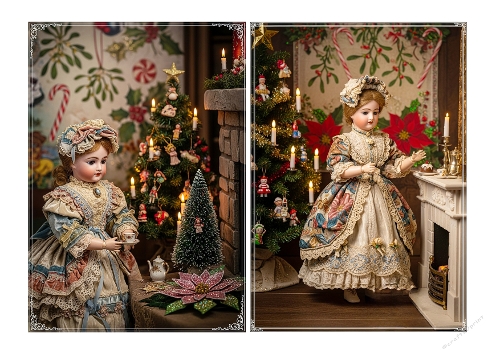 Large Antique Christmas Dolls 1