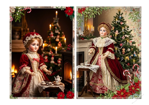 Large Antique Christmas Dolls 5