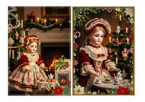 Large Antique Christmas Dolls 6