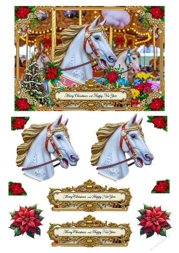 Antique Merry-Go-Round 05 Decoupage
