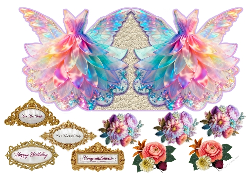 Flower Dress shaped cards 01