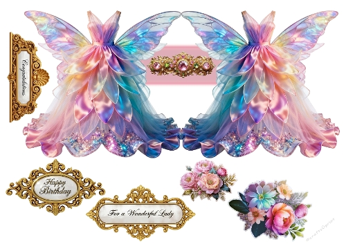 Flower Dress shaped cards 05