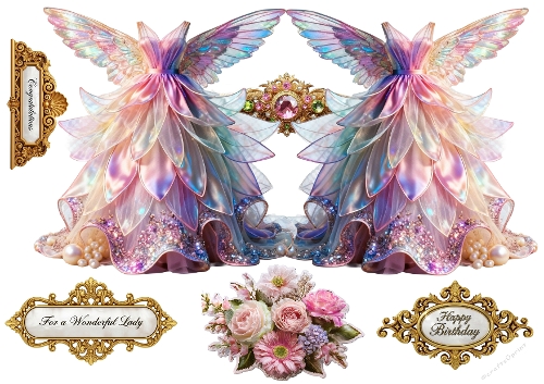 Flower Dress shaped cards 06