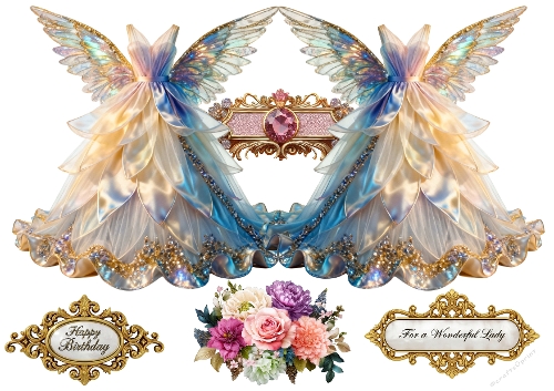 Flower Dress shaped cards 07