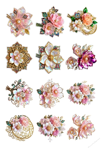 Flowers matching Flower Dress shaped cards 1
