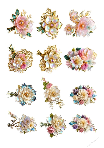 Flowers matching Flower Dress shaped cards 3