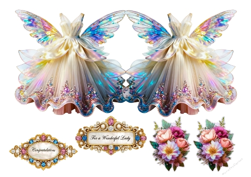 Flower Dress shaped cards 08