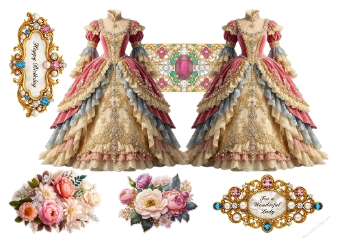 Flower Dress shaped cards 12