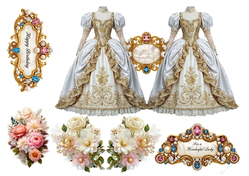 Flower Dress shaped cards 13