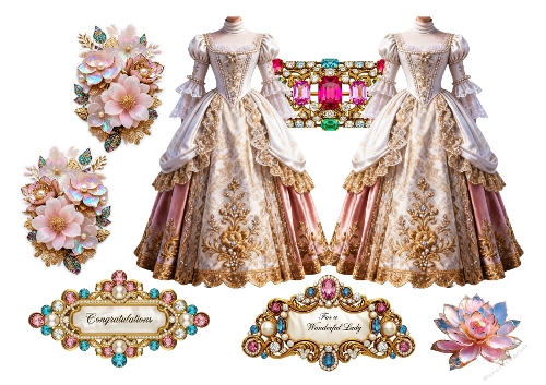 Flower Dress shaped cards 14