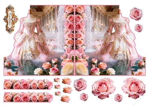 The Rose and the Dress Shaped card 01
