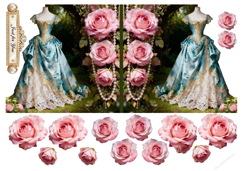 The Rose and the Dress Shaped card 02