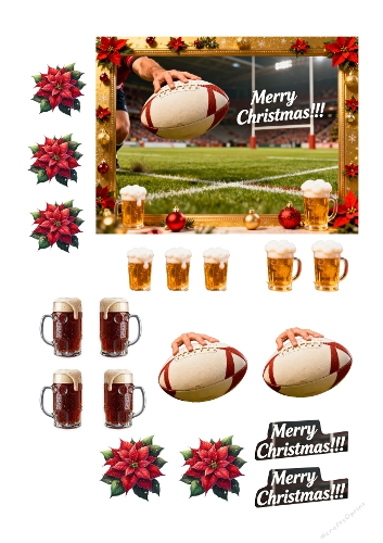 Rugby Beer Christmas Decoupage 02
