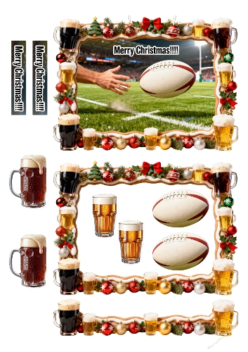 Rugby Beer Christmas Decoupage 03