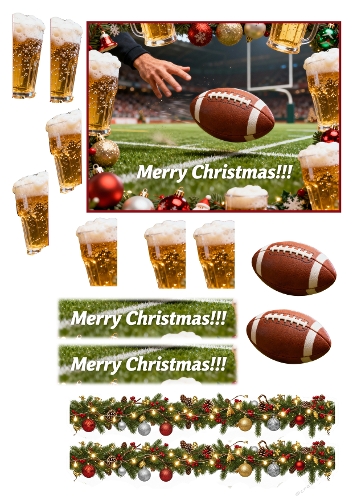 Rugby Beer Christmas Decoupage 04