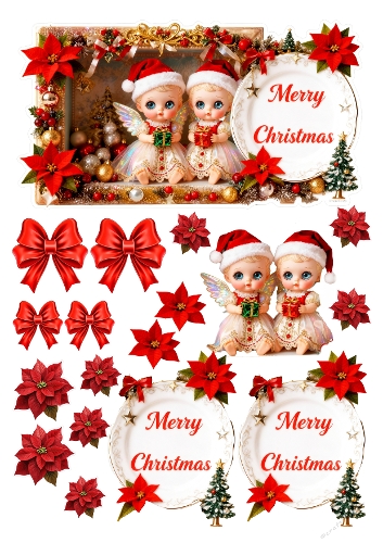 Cute Christmas Decoupage  dolls 1