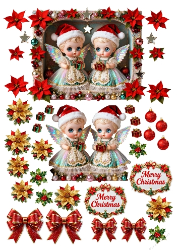 Cute Christmas Decoupage  dolls 3