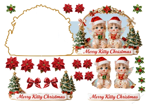 Angelic Kittens decoupage Christmas 1