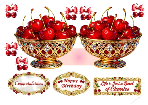 Bowl of Cherries decoupage 1