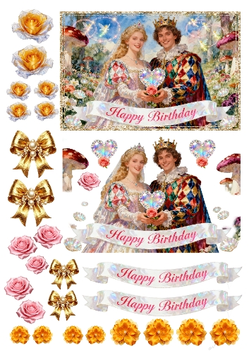 Harlequin Decoupage Greetings 7 Birthday