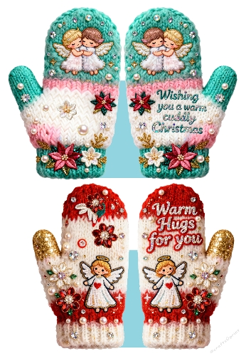 Warm Hugs shaped cards or gift tags 3