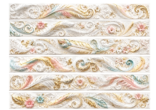 Washi Pastel Gold  Feathers 3