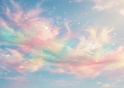 Glitter Clouds and Feathers Background 25