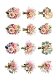 Flowers matching Flower Dress shaped cards 2