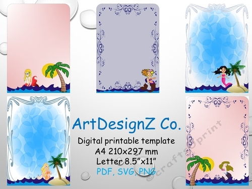 Teacher planer printable, mermaid background, art story project, digital paper, svg file 3d floral, funny napkins paper