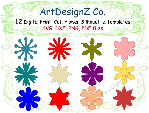 Paper flower silhouette, parts, felt, cut, felting, model making