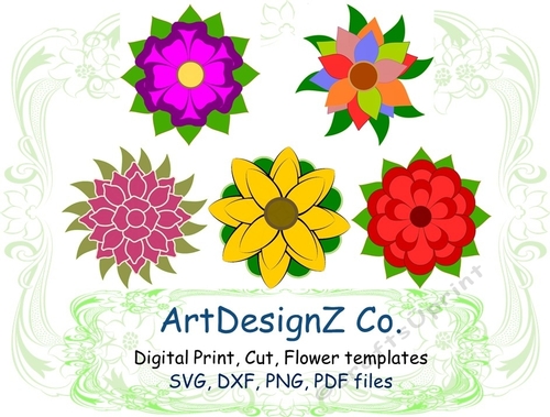 Paper flower templates, felting, model making, paper quilling, party decorations, birthday, love, lady, cascade, rose, orchid, lilac