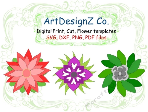 Paper flower templates, felting, model making, paper quilling, party decorations, birthday, love, lady, cascade, rose, orchid, lilac