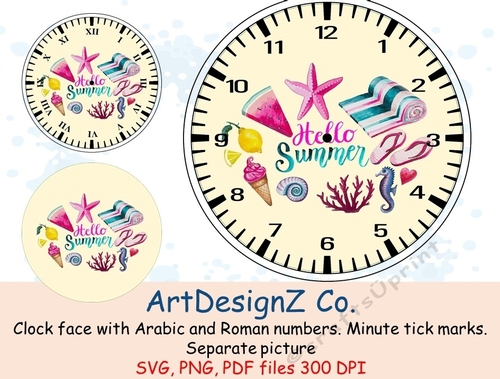 Beautiful clock face with Arabic and Roman numbers. Minute tick marks. Separate picture included. Elegant Celebrations and holidays. clock, cream, wedding, invitation, birthday, education, love, time, shaped