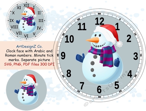 Beautiful Christmas clock face with Arabic and Roman numbers. Minute tick marks. Separate picture included. Elegant Celebrations and holidays. clipart, back to school, wedding, invitation, birthday, education, love, time, shaped, arrow