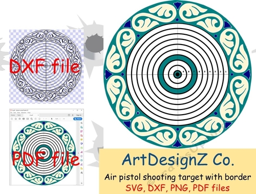 Shooting target with floral border. Appropriate for optics and open sights. Target Practice. Air pistol. Male, son, dad, Snezana, birthday, Targets, design, targeting, Archery, terminology, pistol, air gun, sport shooting, decoupage