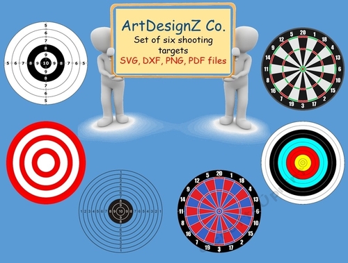 Versatile Set of Six Shooting Targets: Ideal for Optics and Open Sights. Perfect for Target Practice, Air Pistols, and Enthusiasts