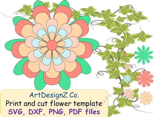Paper flower template in different file formats.