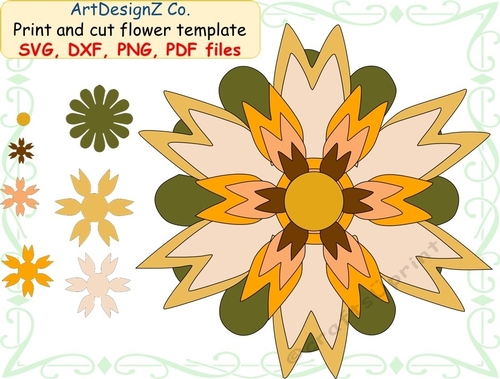 Versatile Flower Template: Perfect for Fishing, Christmas Scenes, Disney, Fairies, Dogs, Bumper Kits, Graduation, Shoes, and Pop-Up Box Cards