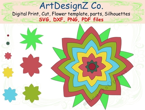Paper and felt flower template and silhouettes. Appropriate for card fronts. Christmas scenes, disney, fairy, dog, bumper kits, graduation, shoes, pop up box cards