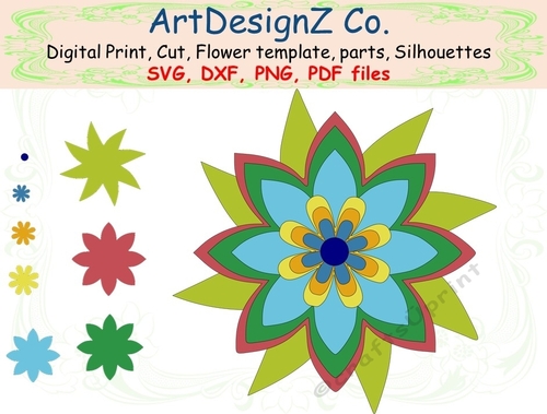Paper and felt flower template and silhouettes. Appropriate for card fronts. Rose, thank you, lace, floral, decoupage, card kit, birthday