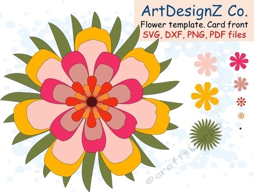 Paper and felt flower template and silhouettes. Appropriate for card fronts. Watercolor, design, Paper, Winter, summer, snezana, autumn, Background, Illustration, Graphics, Resources