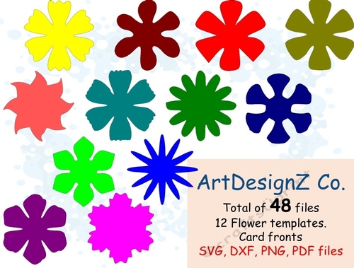 Blossoming Artistry: Versatile Paper and Felt Flower Silhouettes for Stunning Card Fronts and Crafting Delights