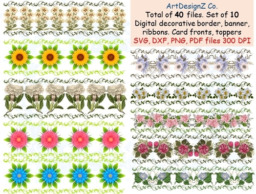 Set of digital decorative border, banner, ribbons, templates. Appropriate for card fronts. Toppers, friendship, love, red, floral, birthday, rose, wordart, flower, elegant