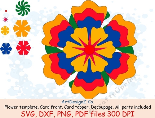 Paper and felt flower template and silhouettes. Appropriate for card fronts. Birthday, decoupage, felt, felting, beautiful, handmade, Christmas, flowers, poinsettias, bells, cones, watercolor, garden 