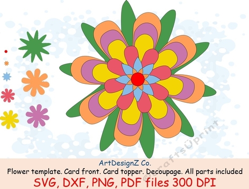 Paper and felt flower template and silhouettes. Appropriate for card fronts. Birthday, decoupage, orchids, flowers, watercolor, sympathy, insert