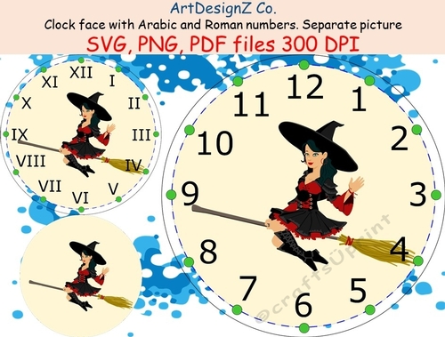 Clock face with Arabic and Roman numbers. Minute tick marks. Separate picture included. svg clock-face basket, Halloween alarm clock friendship, bird time alarm clock, animals festive, new job 