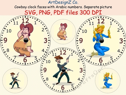 Clock face with Arabic numbers. Minute tick marks. Separate picture included. svg clock-face basket, cowboy, dad, son, birthday, fathers day, wild west, america, rodeo