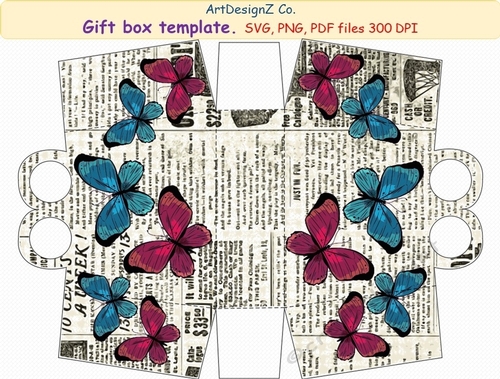 Beautiful gift box template. Svg, clipart, basket, birthday, fathers day, wedding, mothers day, Halloween, Easter