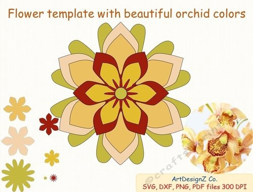 Beautiful flower template with orchid colors