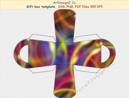 Gift box template. Vector SVG and raster files. Basket, lid, birthday, back to school, wedding, mother day, Halloween, Easter, Christmas